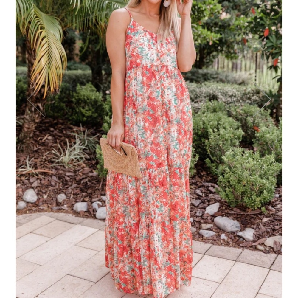 NWT Pink Lily Sundance Garden resort collection maxi dress